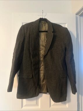 Men's Dark Olive Tweed Blazer